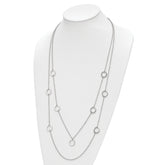 Chisel Stainless Steel Polished with Circles 2-Strand 31 inch Necklace
